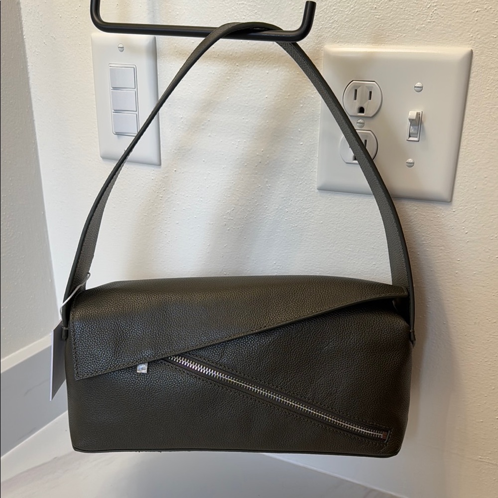 Walter Baker Moss Green Shoulder Bag with Asymmetrical Flap